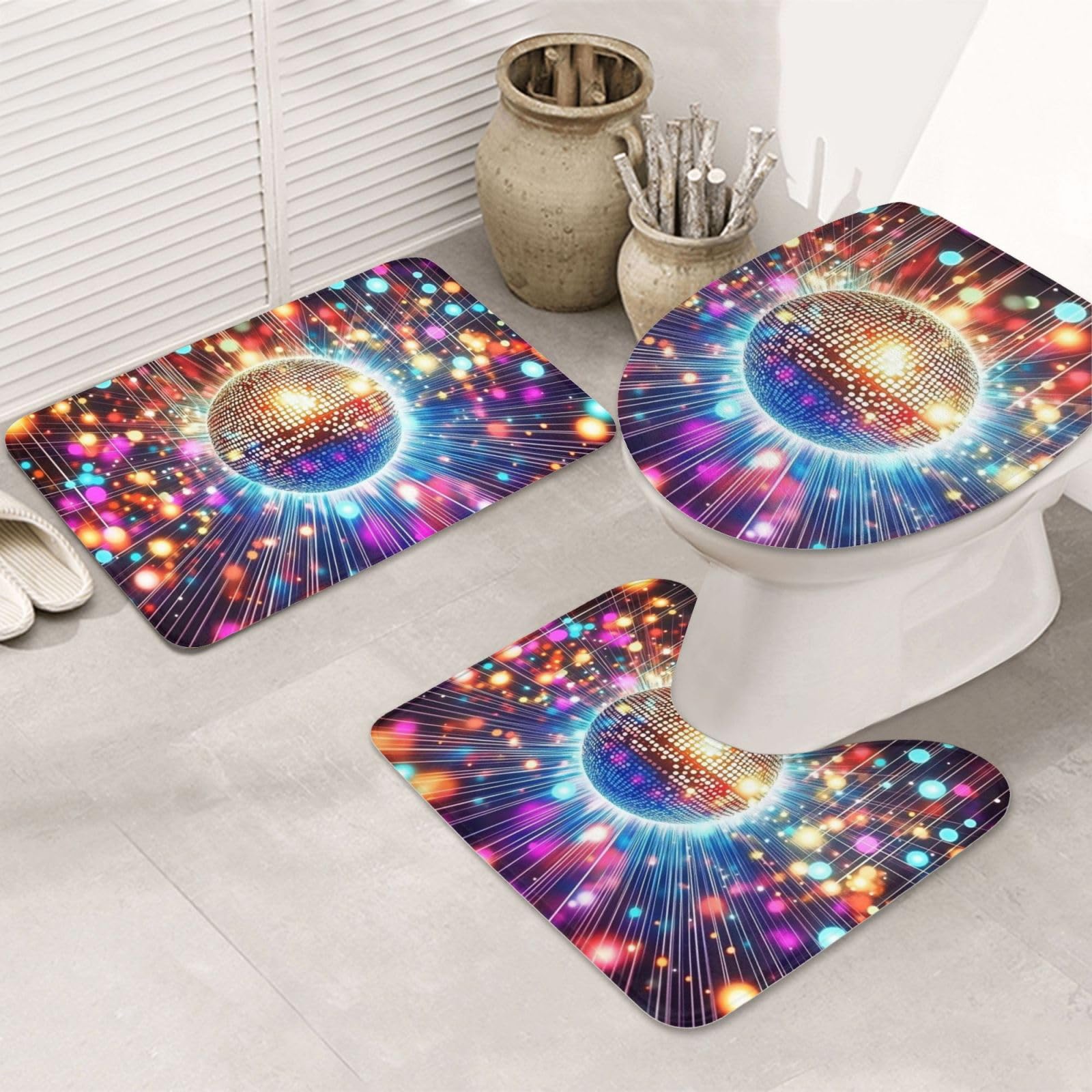 Alfombras de baño de bolas brillantes que evitan resbalones en el aseo