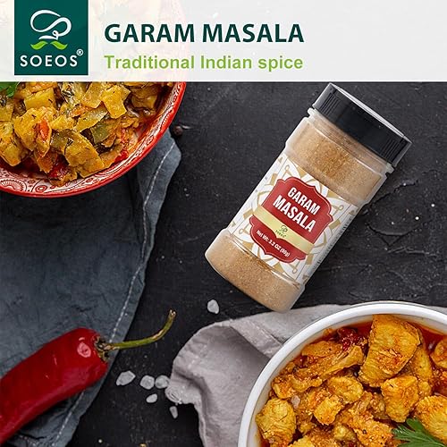 Miniatura 8 de Soeos Garam Masala 12 onzas, mezcla india de 10 especias, mezcla totalmente natural, sin sal, vegano, sin colores, apto para gluten, sin OMG,
