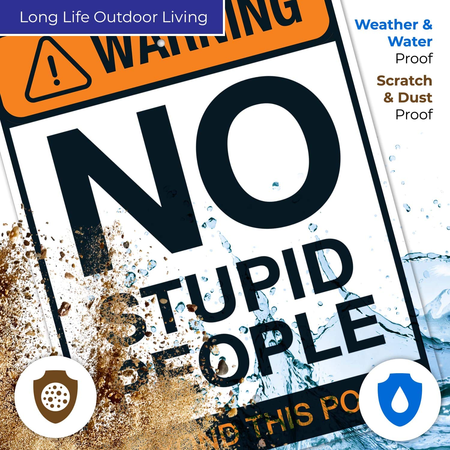 No Stupid People Beyond This Point Sign, Funny Bar Garage Home Decor, 18x24 Inches, Rust Free .063 Aluminum, Fade Resistant, Easy Mounting, Indoor/Outdoor Use, Made in USA