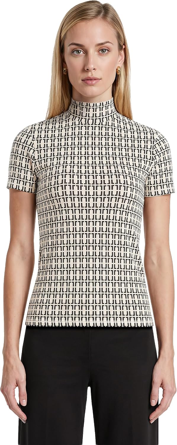 Anne Klein Women's Solid Mock Neck Top