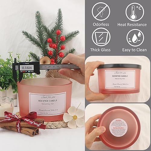 Miniatura 36 de MILIVIXAY Paquete de 6 tarros de vela de 24 onzas con tapas de metal y kits de fabricación de velas, 3 tarros de velas con mecha, recipientes