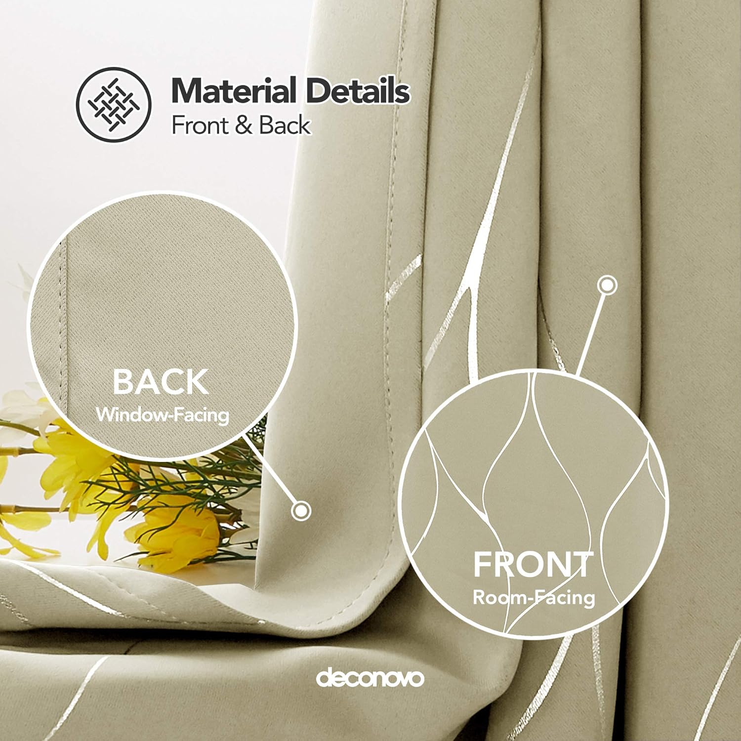 Deconovo Eyelet Blackout Curtains - Image 4