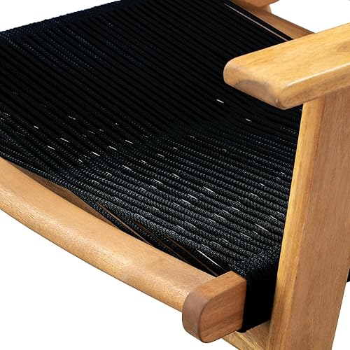 Miniatura 4 de Monarch - Sillón de madera con acabado natural para sala de estar, dormitorio, patio, piscina, estudio, jardín, uso en interiores y exteriores,