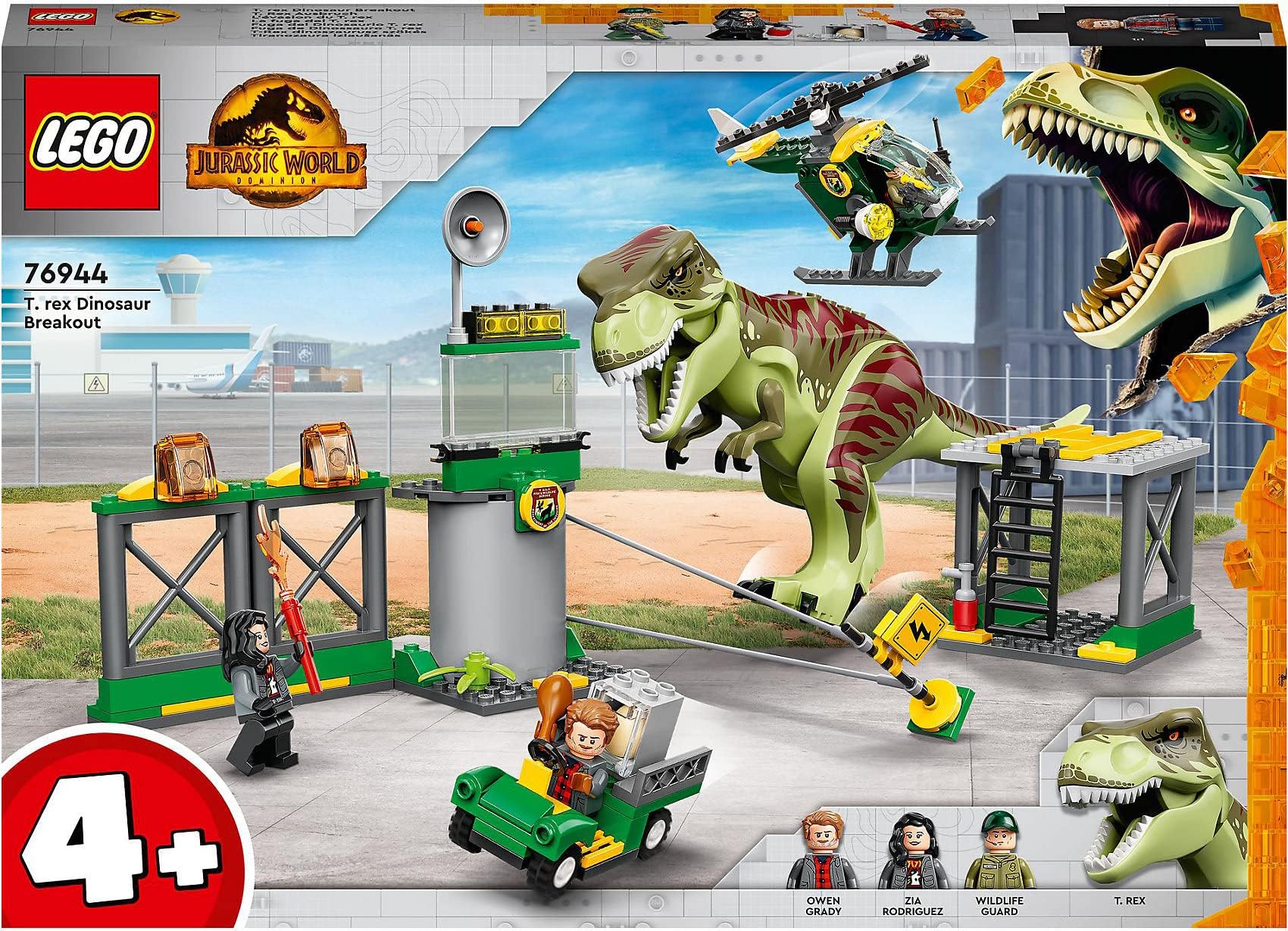 LEGO Jurassic World T. rex Dinosaur Breakout 76944 Building Kit (140 Pieces)