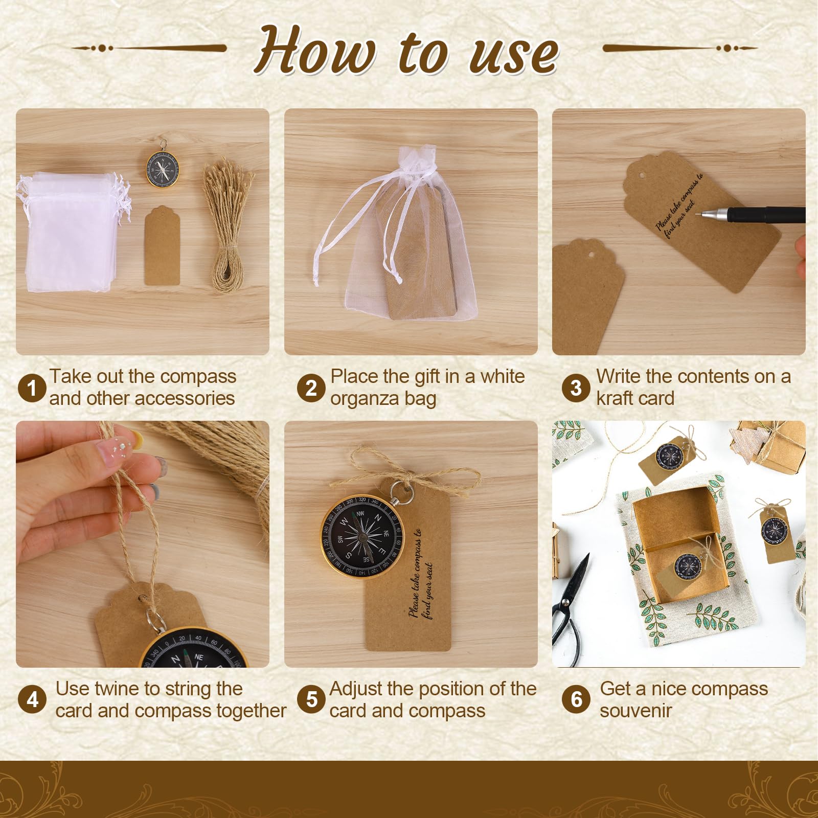 Bomboniere di alta qualità a tema creativo per gli ospiti con etichette in carta kraft e spago di iuta, decorazioni per feste a tema viaggi, decorazioni nautiche natalizie