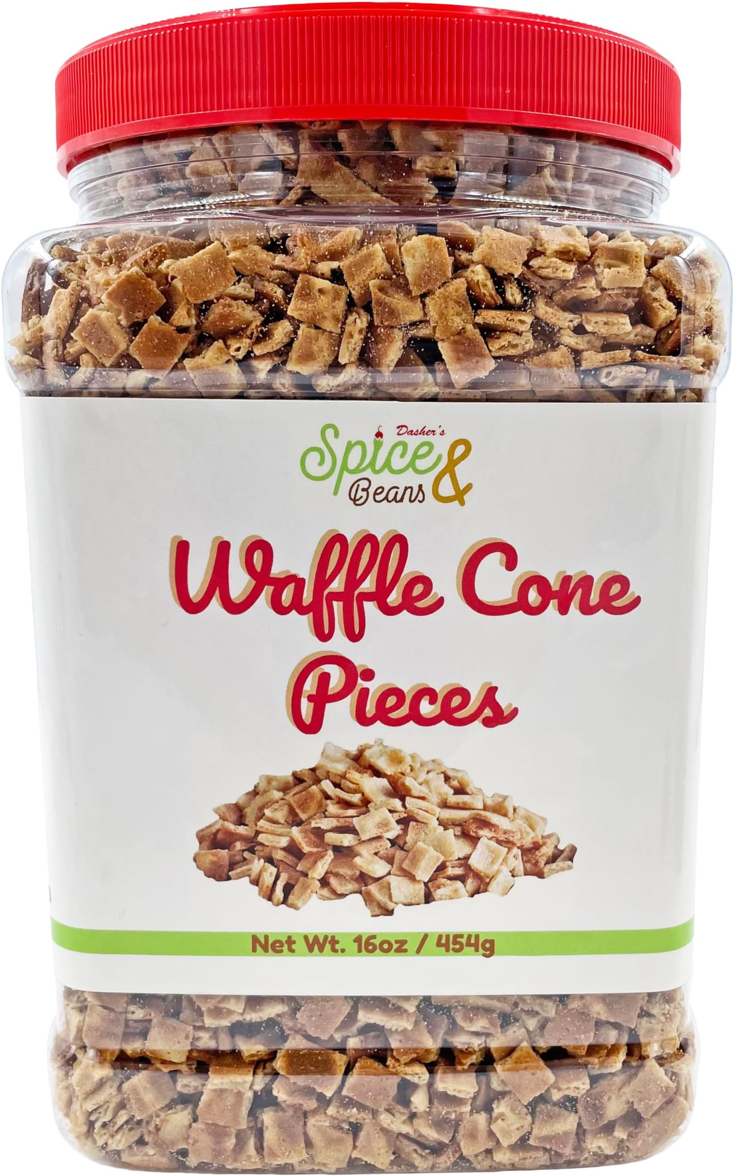 Waffle Cone Pieces | Ice Cream Topping & Dessert Decoration | by Dasher's Spice & Beans | 1 lb.