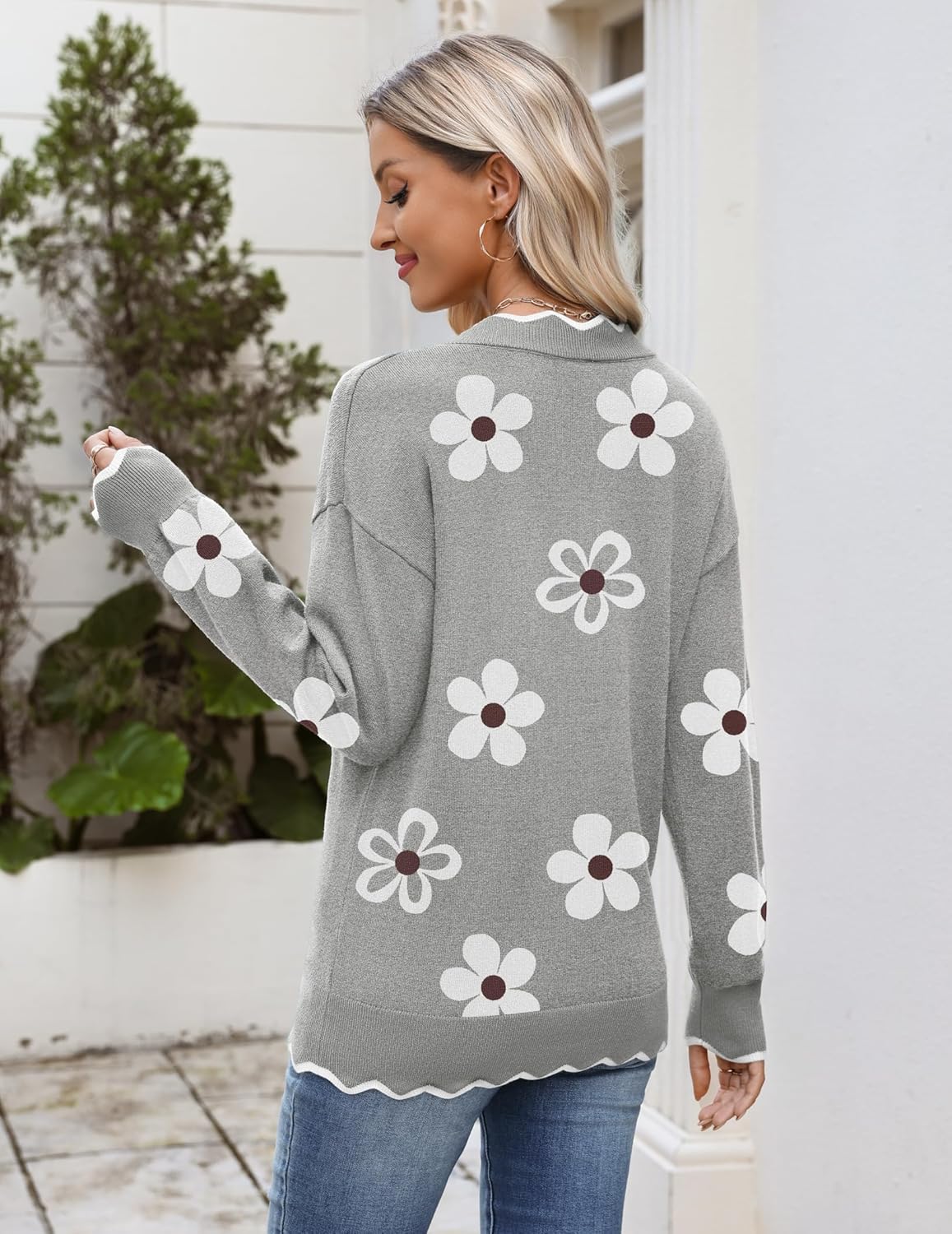 Zeagoo Women's 2026 Fall V Neck Sweater Casual Long Sleeve Lightweight Ribbed Knit Pullover Sweaters Dressy Casual Tops - Image 2