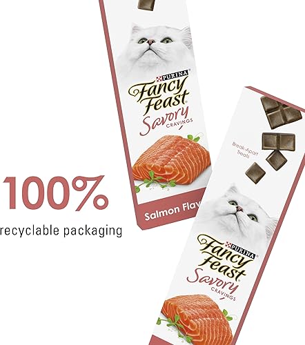 Miniatura 9 de Purina Fancy Feast - Golosinas para gatos con ingredientes limitados, sabroso sabor a salmón, caja de 9 onzas