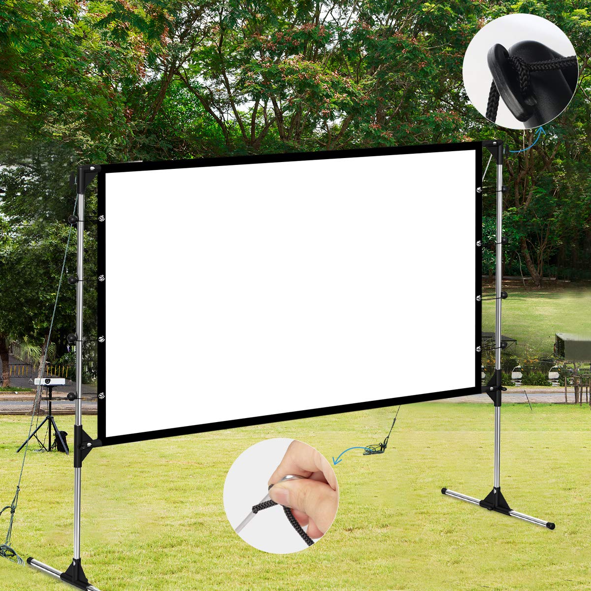 Projector Screen New Upgraded Version with Mounting Tools NIERBO 100 Inch Matte 16 9 Rolling Style Portable Home Theater Lightweight Projection for Conference Classroom Outdoor Indoor Movie Electronics