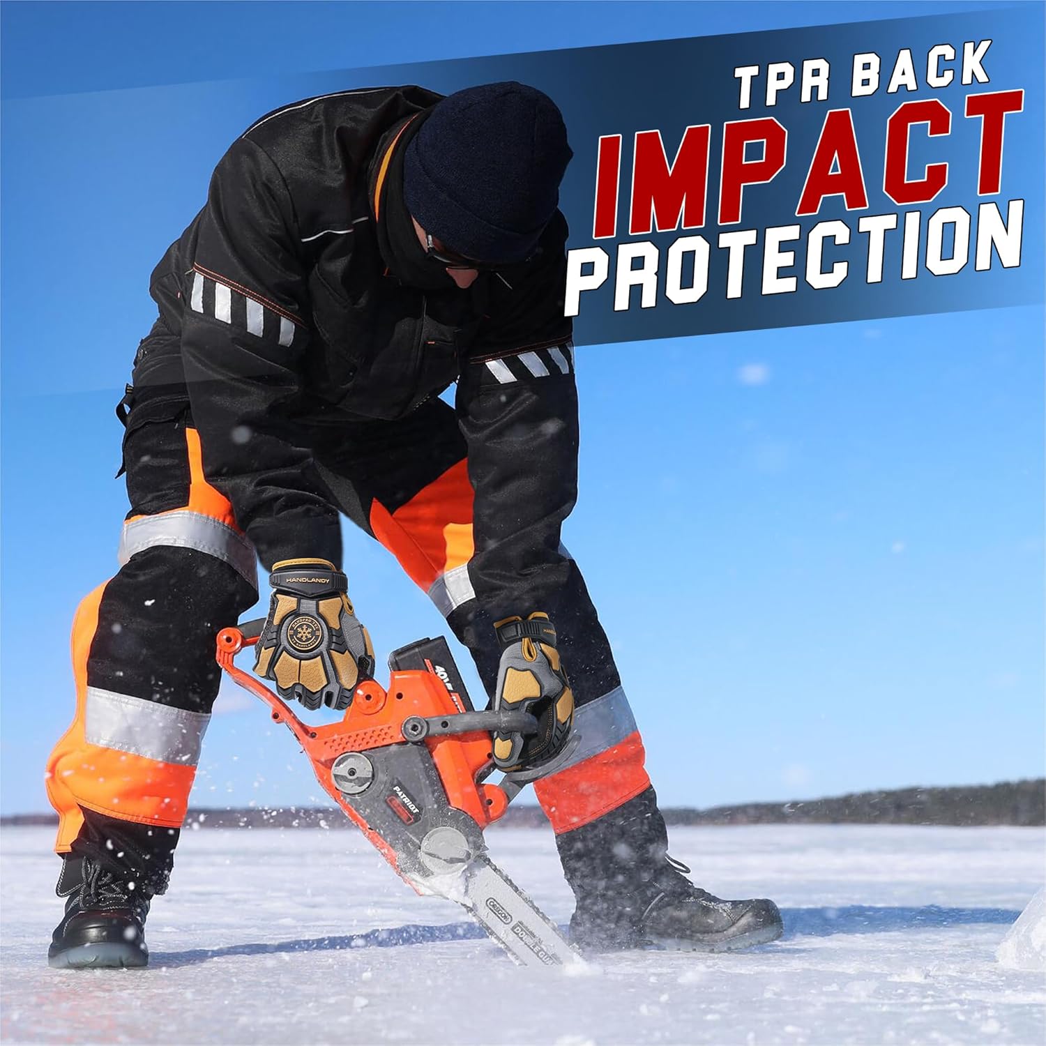 HANDLANDY Winter Water Resistant Work Gloves for Men, Insulated Heavy Duty Mechanic Glove for Cold Weather (Coffee-insulated, Large) - Image 3