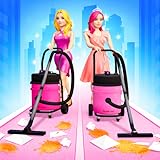 Vibrant colorful 3D visuals Sweep Race - Clean The Runway Fast