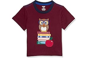 Owl Boy's Embroidered Graphic Short Sleeve T-Shirt