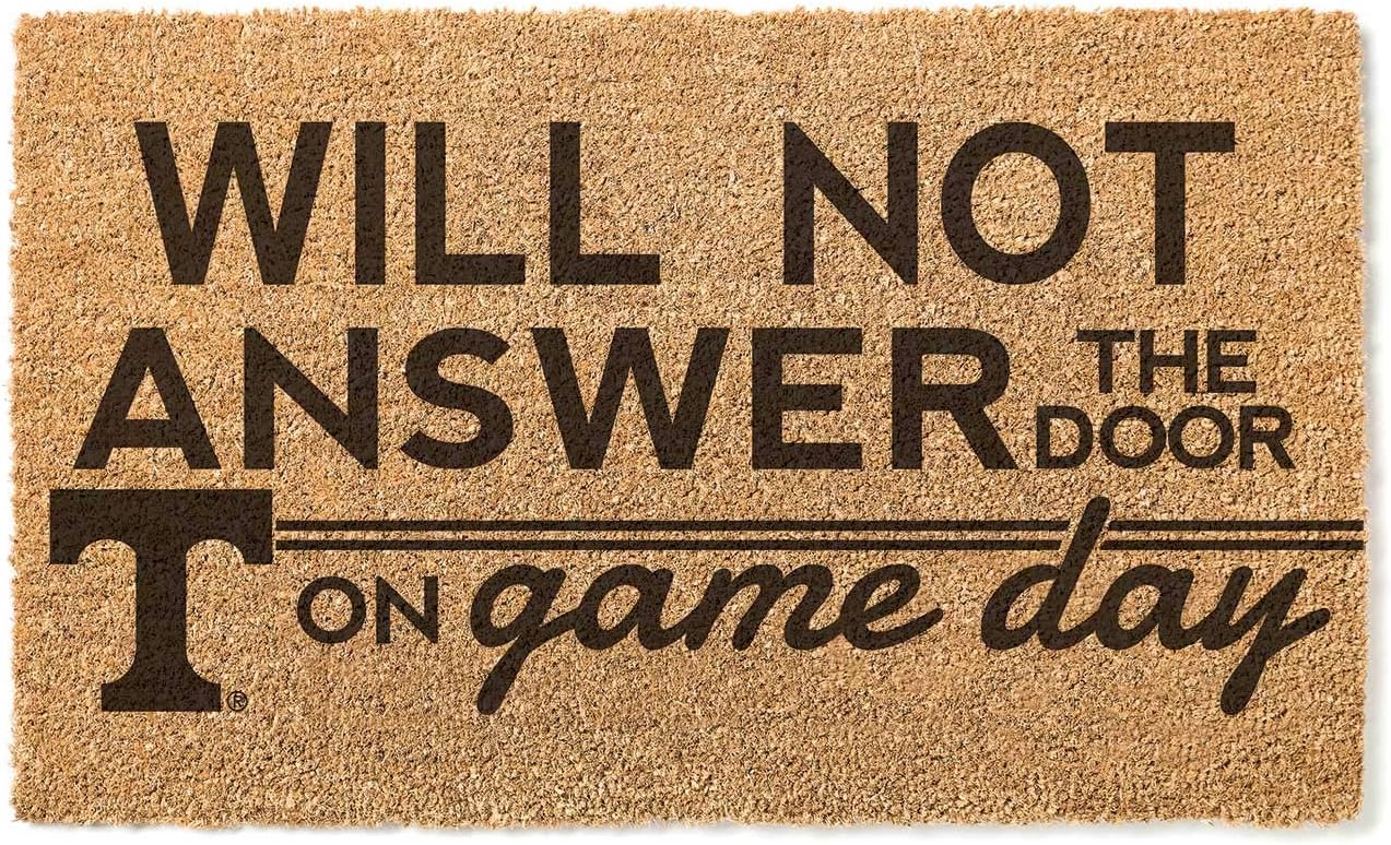 KH Sports Fan Tennessee Volunteers Will Not Answer on Gameday Coir Doormat, 18x30 Inches, Volunteers Outdoor Rug; Display Your Team Spirit with This Unique Tennessee Volunteers Doormat