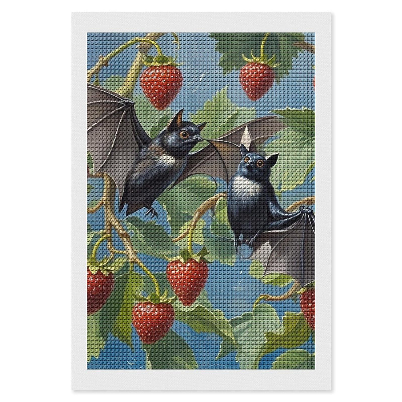 Gothic Bat Diamond Art Painting 8"x12" 5D DIY Diamond Painting Diamond Picture Kits for Adults Full Square Drill Diamond Dots Paintings for Beginners Gem Art Painting