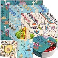 Vista 8 de Envoltura de cera de abeja reutilizable, paquete de 9 envolturas de cera de abeja para alimentos, envolturas ecológicas de cera de abeja, con bolsa