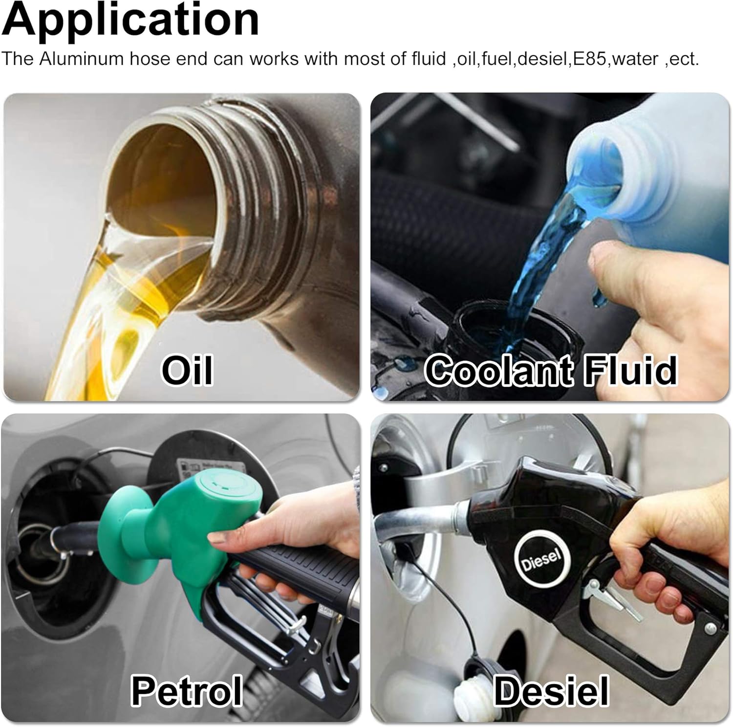 EVIL ENERGY 6AN Swivel Hose End Fitting Straight for Braided CPE Fuel Hose Blue&Red 2PCS