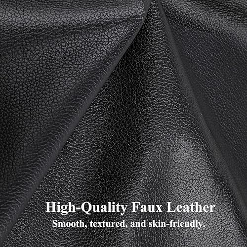 Miniatura 18 de Marco de cama de lujo tapizado en piel sintética con cabecera LED, diseño ondulado de perfil bajo, soporte de listones de madera, control remoto, no