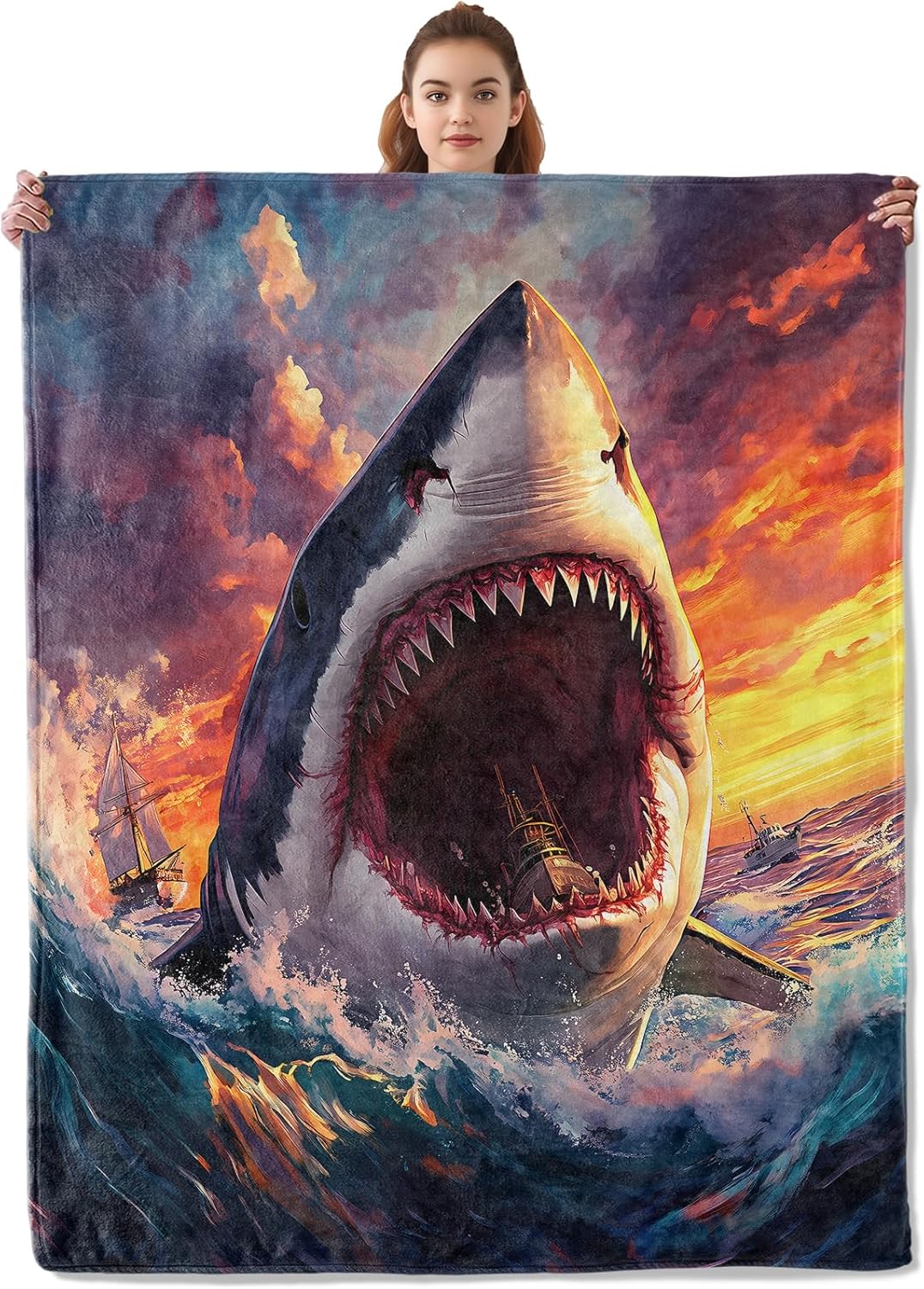 Cute Squirrel & Floral Blanket Warm & Cozy Flannel Throw Blanket - Soft Plush Lightweight Blankets for Travel, Sofa, Bedroom, Office, Home Decor - Gifts for Adults Kids Women 80"×60"