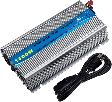 Y&H 1400W Grid Tie Inverter Stackable MPPT Pure Sine Wave DC30-45V Solar Input AC110/120V Power Output fit for 24V 36V PV PanelVoc34-46V