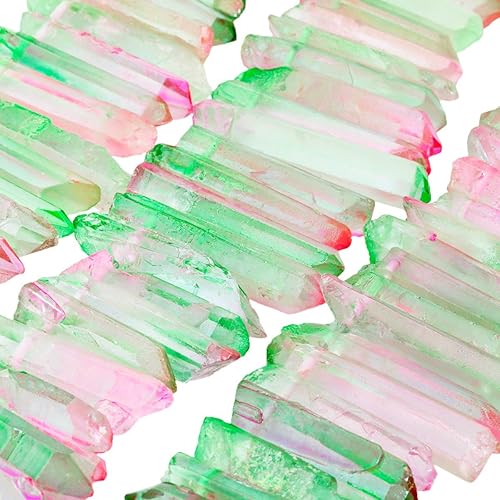 Miniatura 6 de mookaitedecor Puntos de cristal de cuarzo de roca natural, cuentas sueltas, palillos de picos perforados en la parte superior de 15 pulgadas