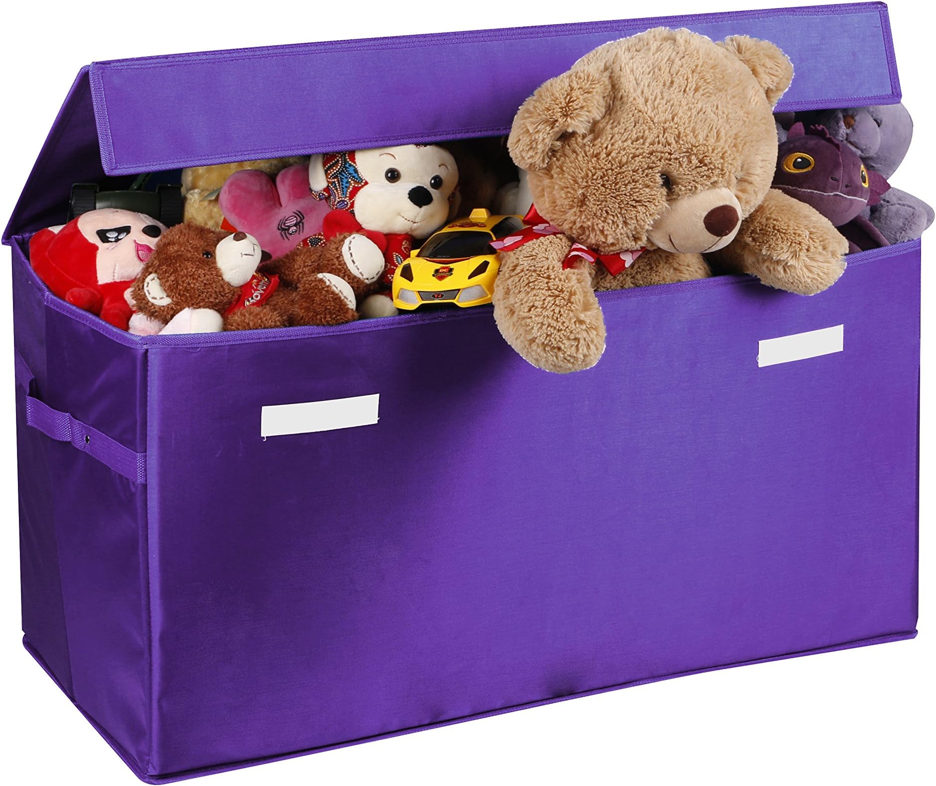 Prorighty Collapsible Toy Chest for Kids (XX-Large) Storage Basket w/Flip-Top Lid | Toys Organizer Bin for Bedrooms, Closets, Child Nursery | Store Stuffed Animals, Games, Clothes (Purple)