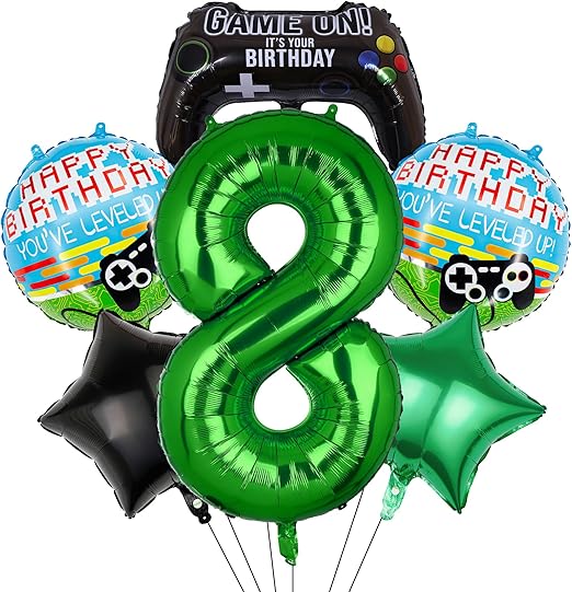 6Pcs Video Game Balloons, Video Game Controller Birthday