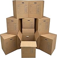 uBoxes 10 Premium Large Moving Boxes with Handles, 18x18x24 - Durable Corrugated Boxes for Easy Packing & Moving