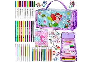 YGSEPCC 95 Pcs Washable Fruit Scented Markers Set with Mermaid Pencil Case
