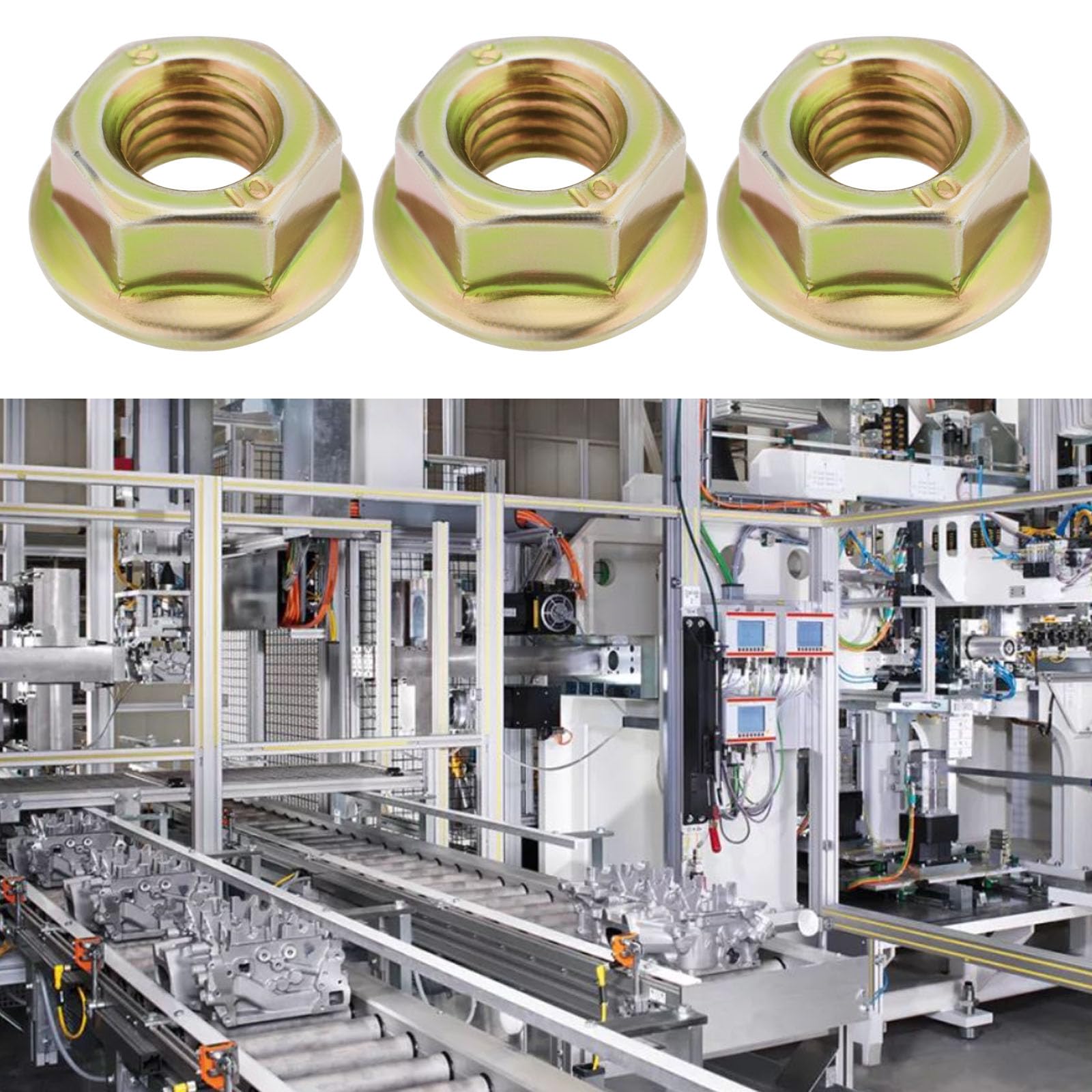 10) Flangia Metrica M8-1,25 Tutti Dadi Di Bloccaggio In Metallo - Foto 5