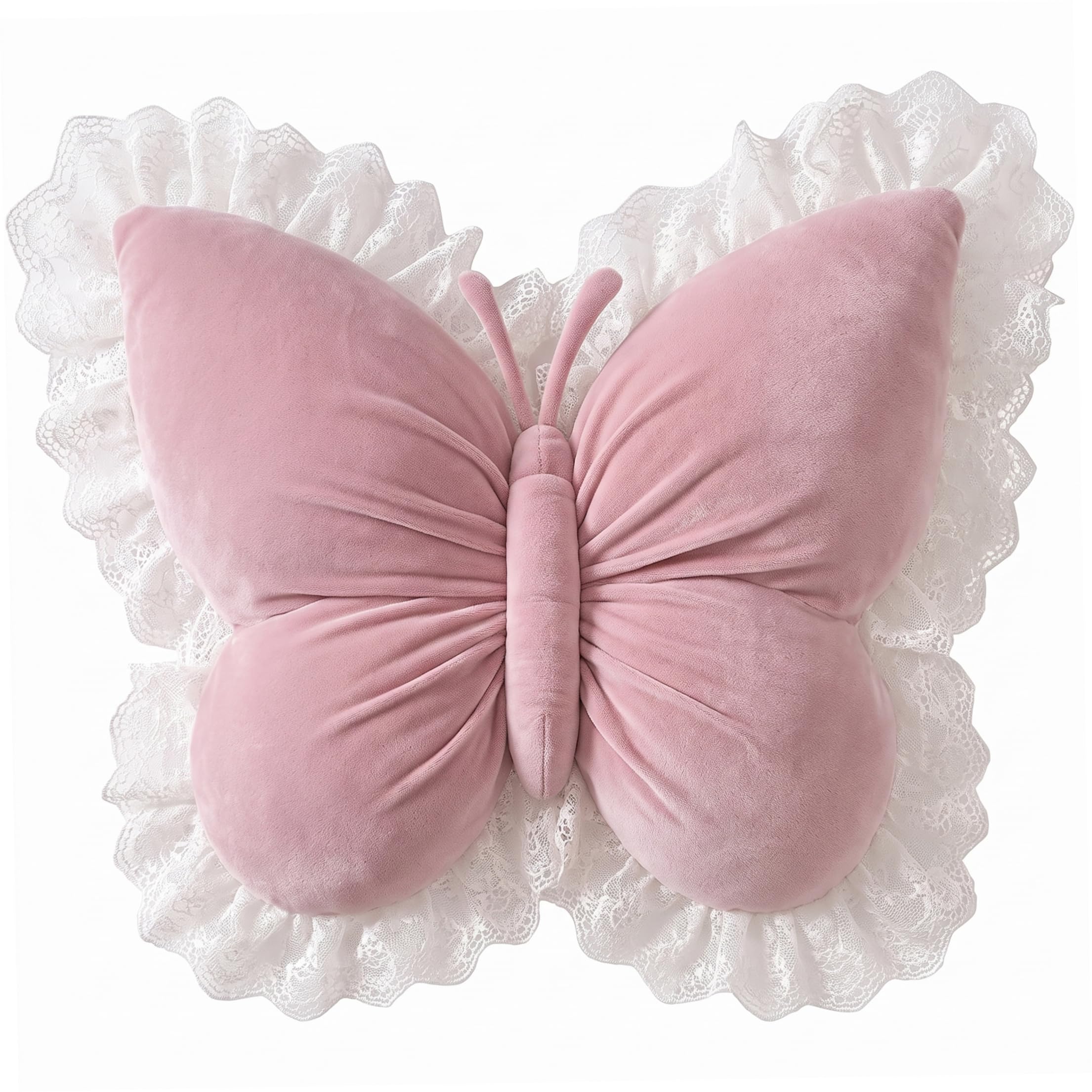 Syglawnd Butterfly Throw Pillow, Lace-trimmed Decorative Pillows For Bedroom, Sofa & Car Lumbar Support Cushion Style 1, Butterfly Pillows
