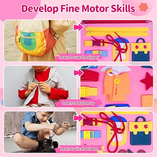 Miniatura 3 de PITCOTT Busy Board - Juguetes Montessori para niños de 1, 2, 3, 4 años, juguete de viaje para automóvil avión, regalo de cumpleaños para niños y