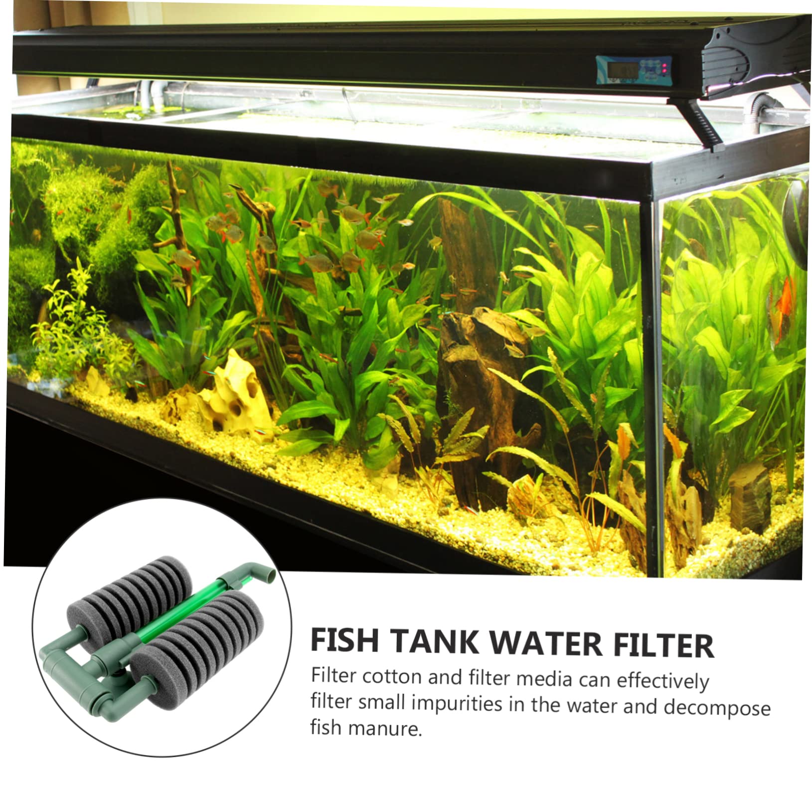 POPETPOP 3stücke Biochemischer Aquarienfilter Mit Doppel-Schwamm Leise Wasserpumpe Für Belüftung Im Aquarium Geeignet Für Fisch Und Schildkrötenbecken
