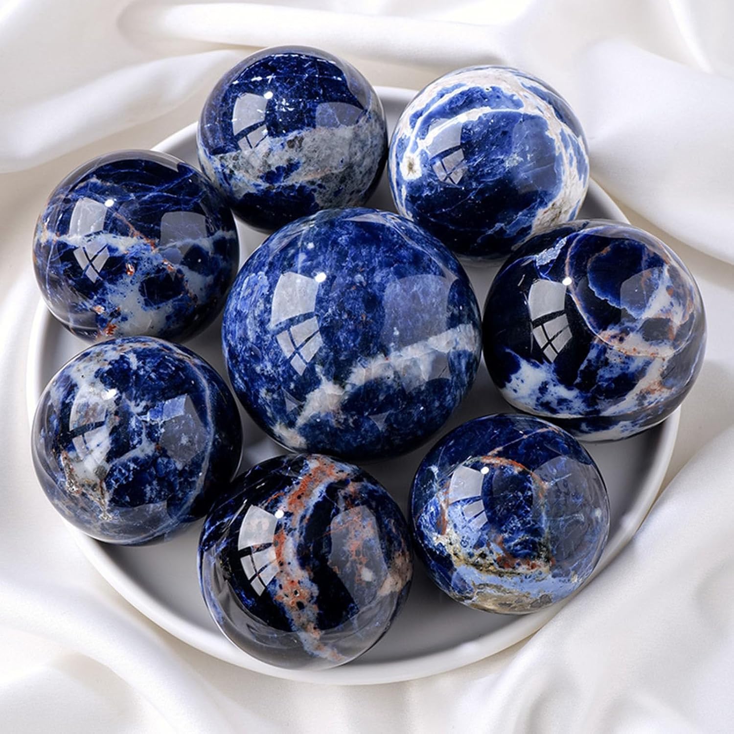 Crystal Ball Ornament with Wooden Stand for, Crystal Sphere Polished Gemstone Balls for Home Decoration,60~65mm