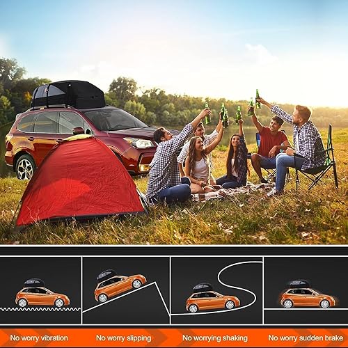 Miniatura 8 de Sailnovo Portaequipajes de Techo para Automóvil, Bolsa de Carga para Techo, 15 Pies Cúbicos Impermeable, Portaequipajes de Techo que se Adapta a