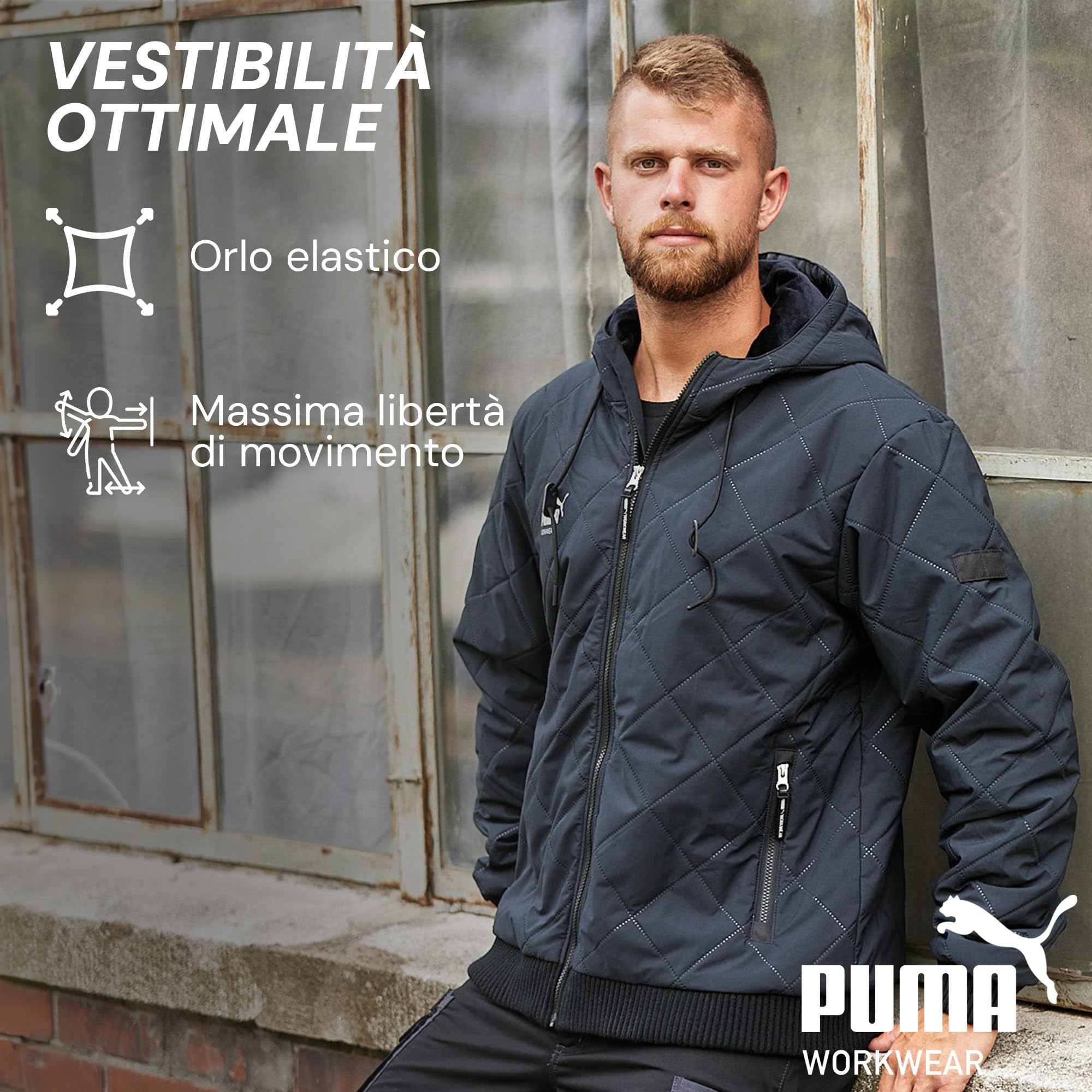PUMA WORK WEAR Giacca da Lavoro con Cappuccio - Giacca Invernale - Isolante, Traspirante e Idrorepellente