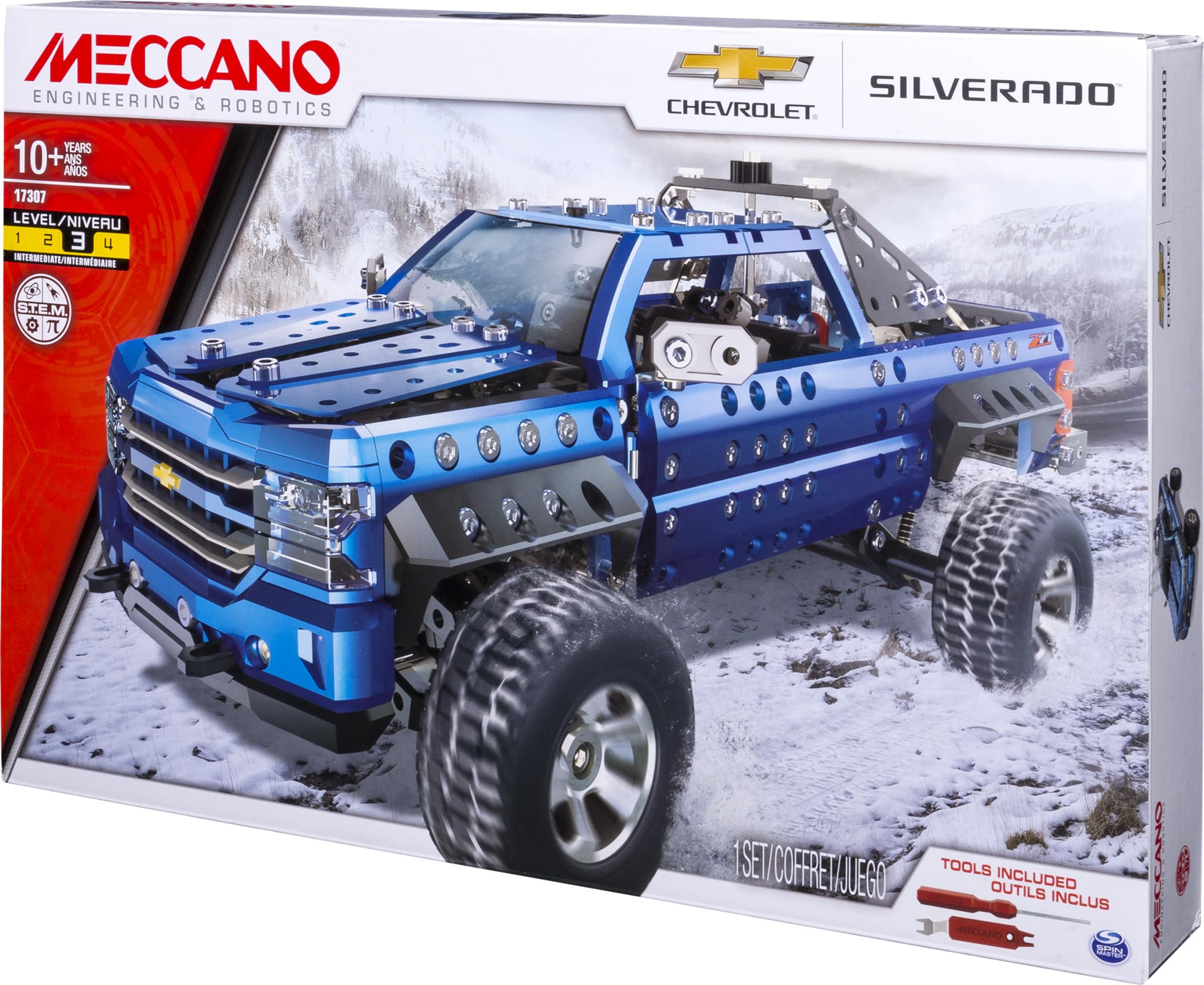 Meccano 6038206 - Confezione di Pezzi per Costruire una Replica della Chevrolet Silverado, 700+ Pezzi