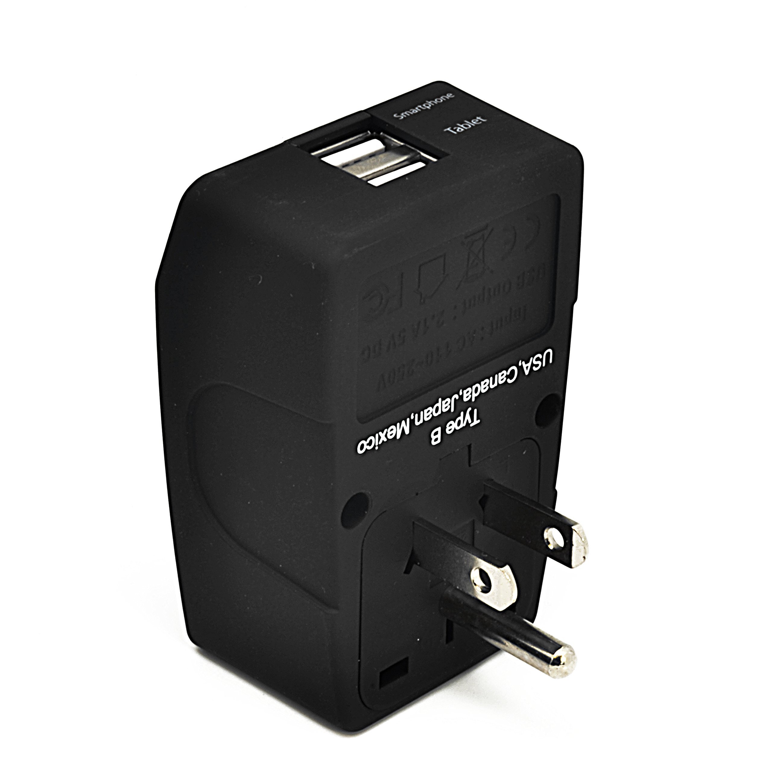 Ceptics 4 in 1 India to USA, Canada, Japan & More (Type B) Travel Adapter Plug - Universal Input - 2 USB - CE Certified - RoHS Compliant (GP4-5) (B01BGUWZCS) Amazon Price History, Amazon Price Tracker