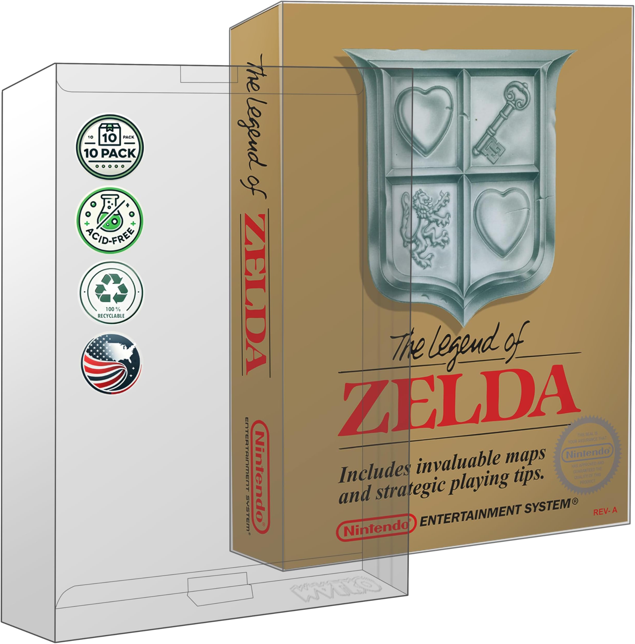 MALKO Video Game Protector Compatible with Nintendo NES Games Boxes | Clear Plastic Sleeve | 10 Pack