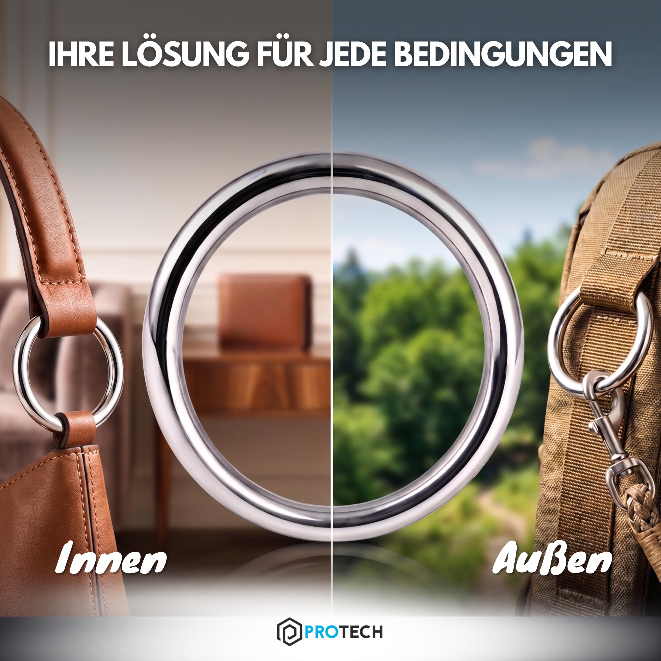 PROTECH 10 Stück O-Ring Edelstahlringe - Ring 12x70mm Rundringe aus rostfreiem Edelstahl A4 V4A geschweißt poliert Metallring