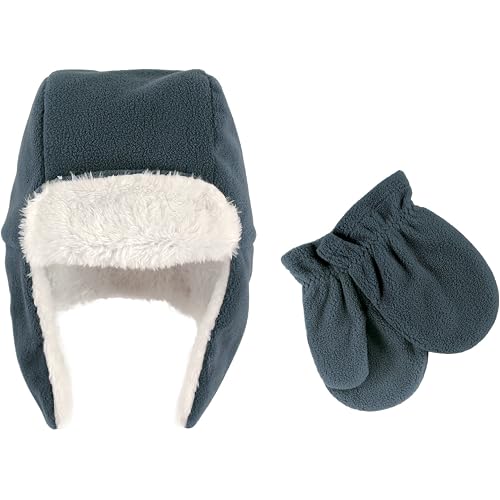 Hudson Baby Unisex Fleece Trapper Hat and Mitten Set