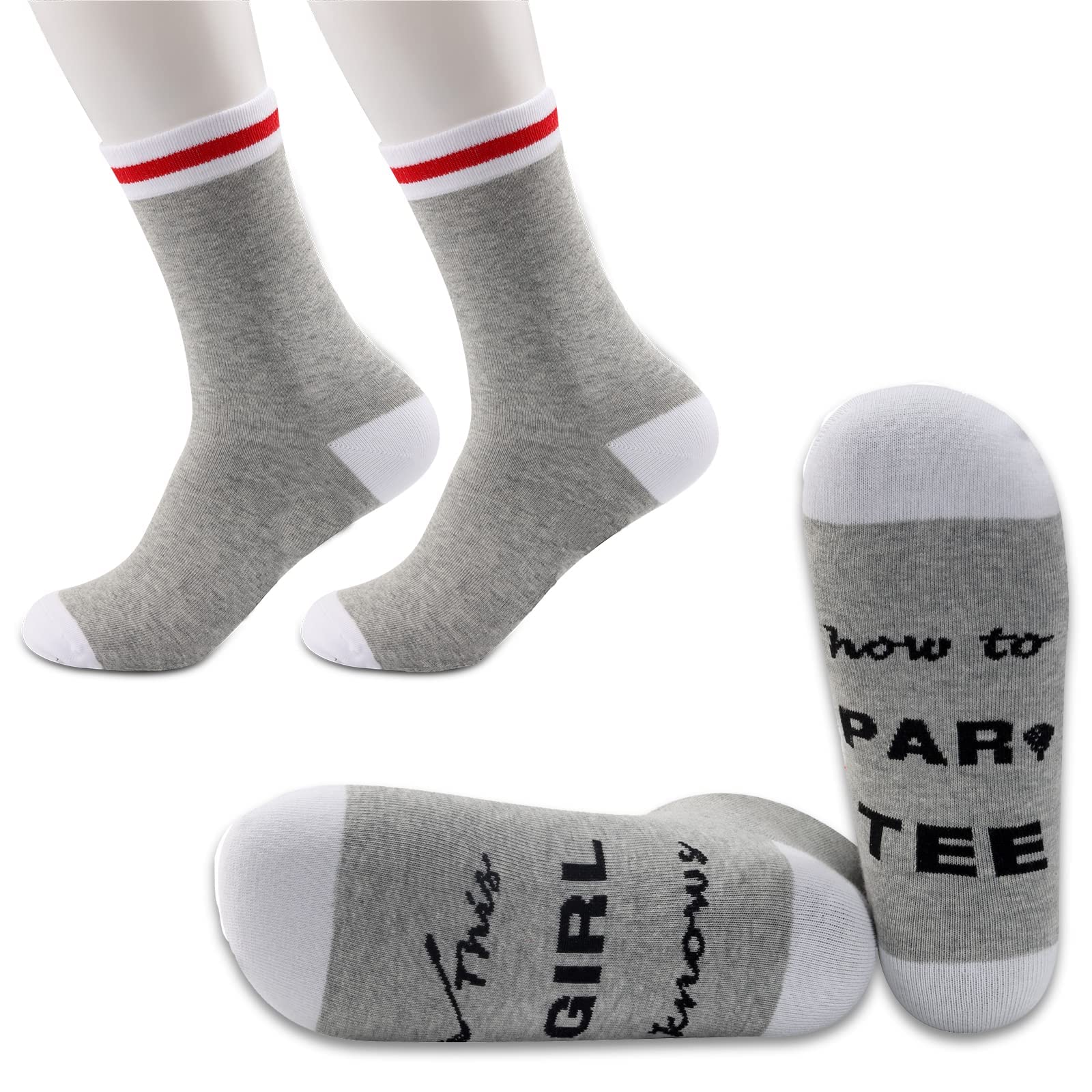 GenericPYOUL 1 Pair Funny Golf Socks for Women This Girl Knows How To Par Tee Golf Socks Lady Golf Socks Gift