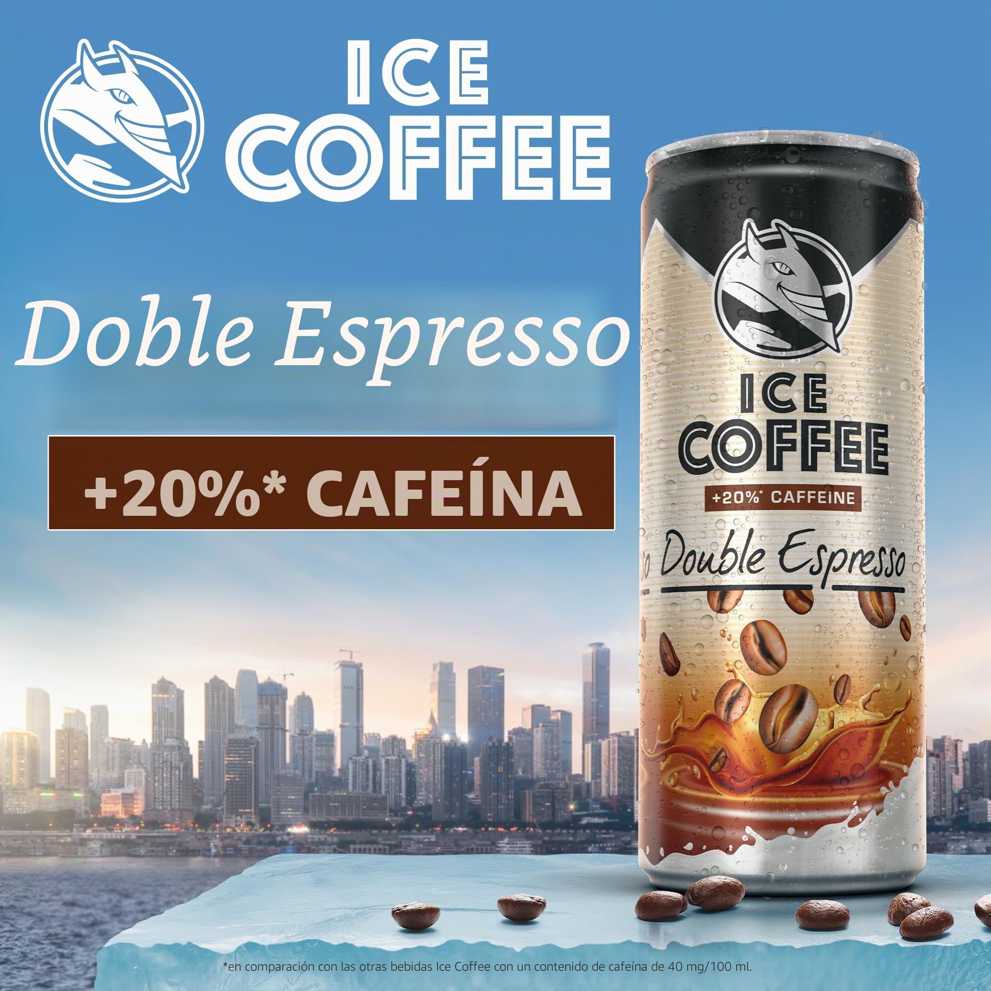 Café Frío- Doble espreso- Bebida UHT, homogeneizada, con un 75% de leche u extracto de café