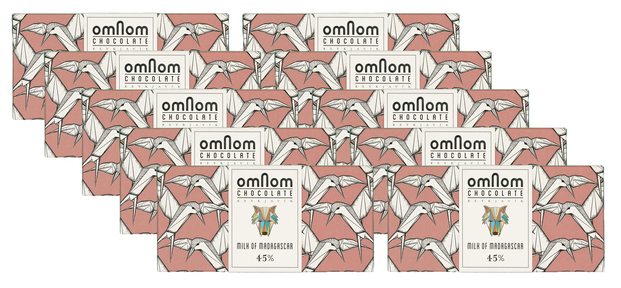 OmNom Milk of Madagascar | 45% Single Origin Madagascar Cacao | Icelandic Bean To Bar Chocolate by OMNOM CHOCOLATE REYKJAVIK | Case Pack | 10 x 60g