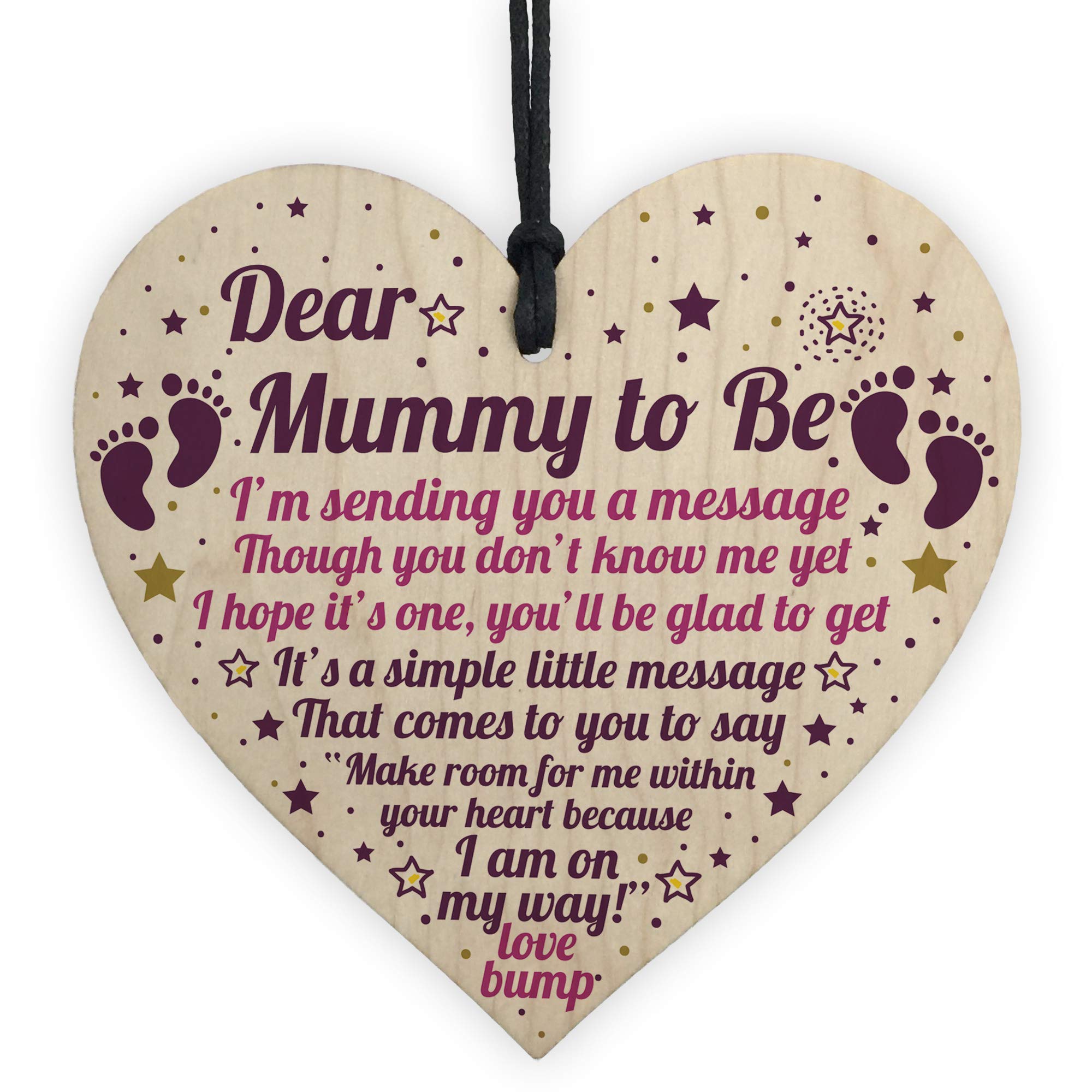Red Ocean Mummy To Be Gifts From Bump Mummy To Be Birthday Card Wooden Heart Plaque