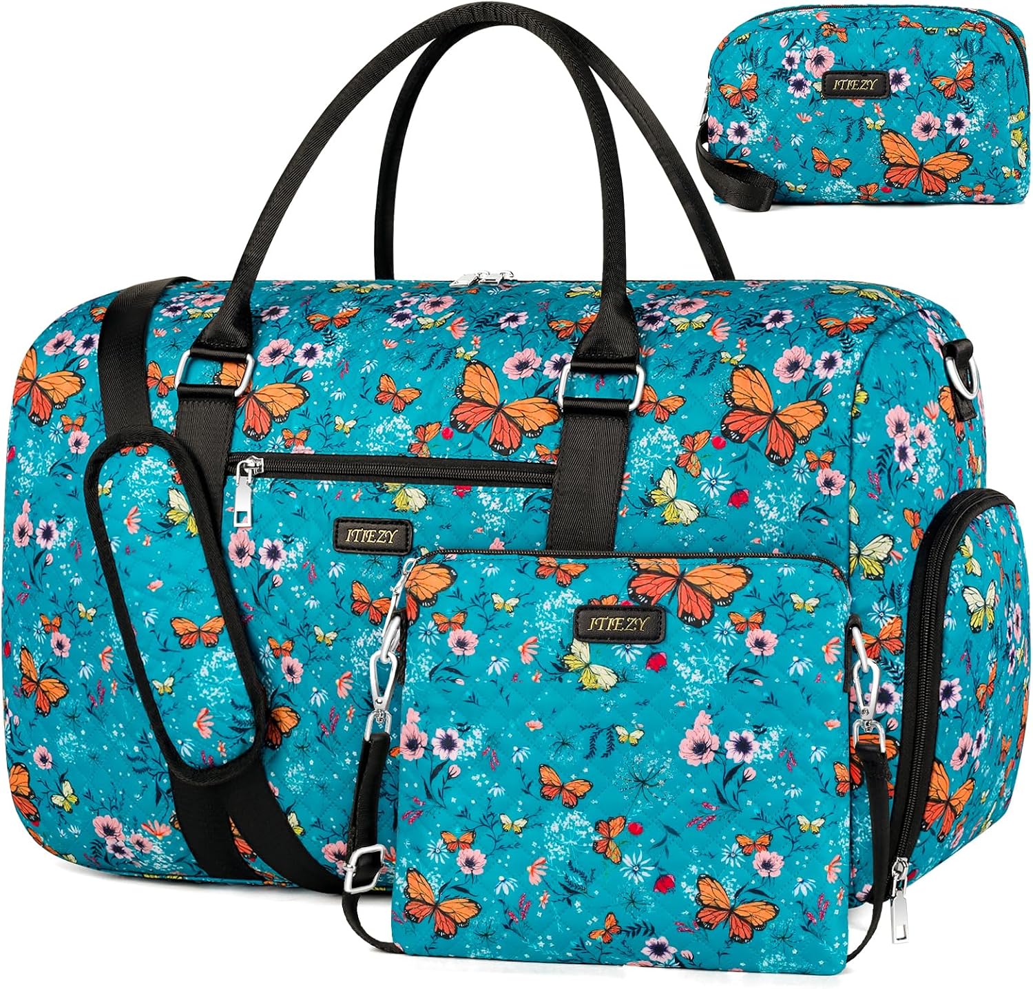 Weekender Bag for Women Quilted Travel Bag Set Plaid