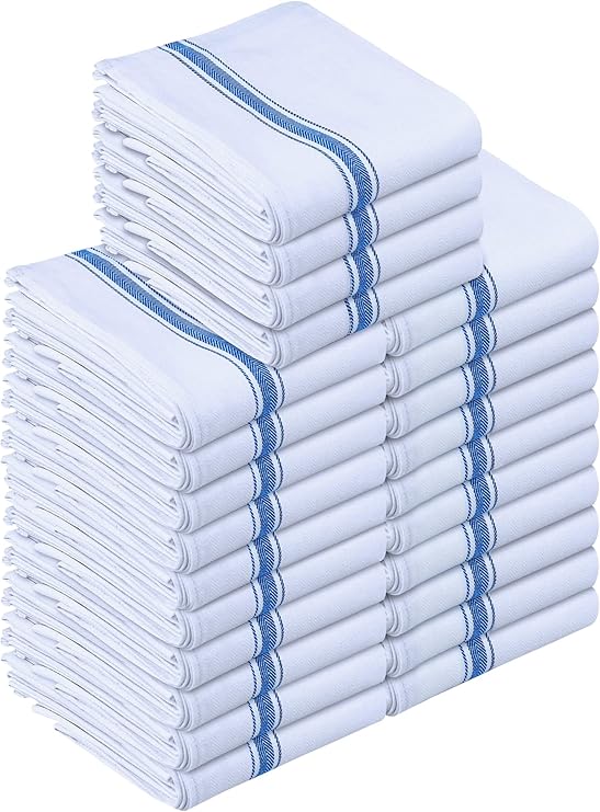 Utopia Towels Blue Dish Towels [24 Pack 15 x 25 Inches