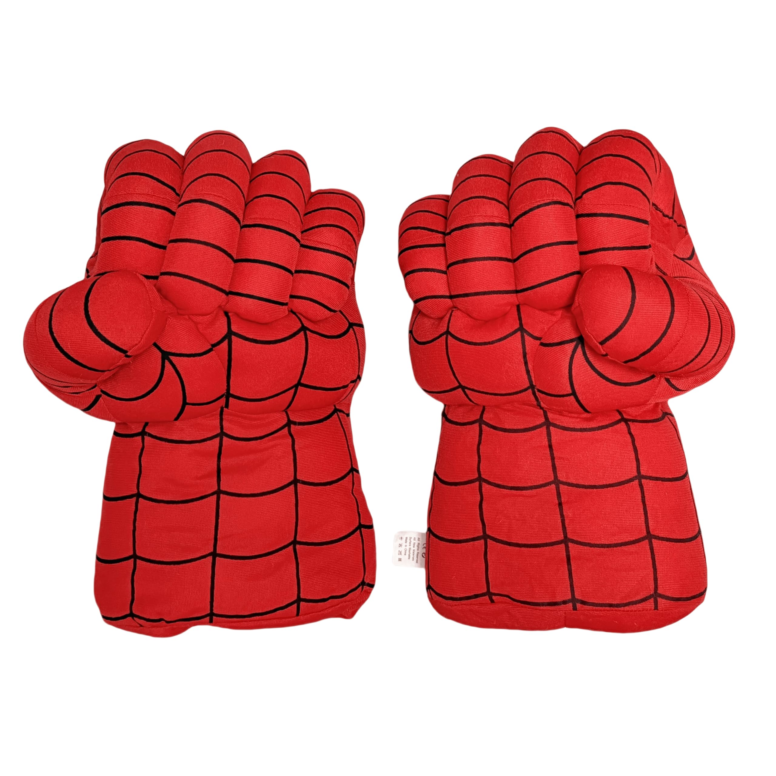 Superhelden Kinderspielzeug, Fausthandschuhe, Boxhandschuhe, Hände, weiche Plüschfäuste, Cosplay für Jungen, Geschenk zu Weihnachten, Halloween und Geburtstag (Red)