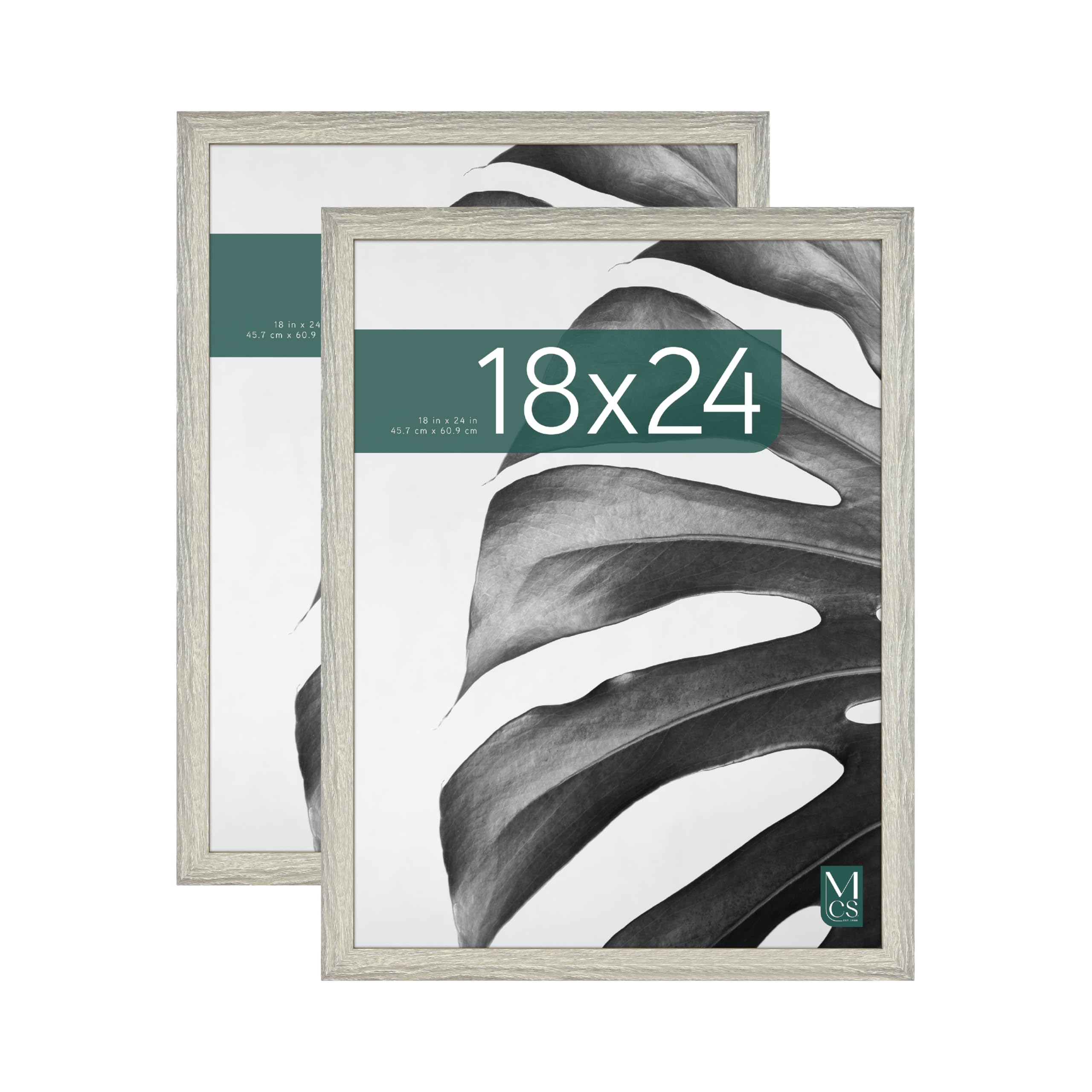 MCS Studio Gallery Poster Frame, 18x24, White Woodgrain, 2-Pack