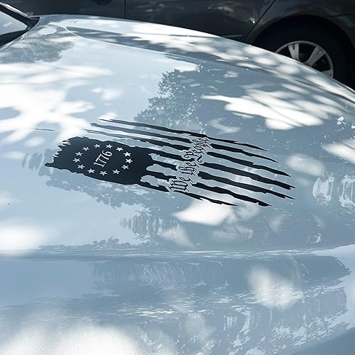 Miniatura 4 de Calcomanía blanca de vinilo con la bandera estadounidense de We The People, calcomanía de vinilo para puerta trasera de camión, calcomanía de
