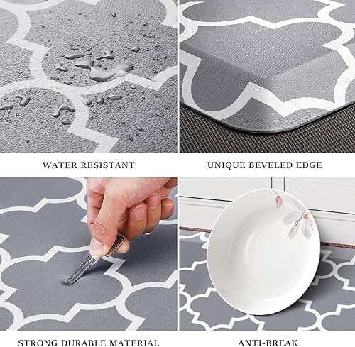 Miniatura 4 de WISELIFE Tapete antifatiga, tapete de cocina de 34 pulgadas de grosor, antideslizante, impermeable, resistente, ergonómico, cómodo, duradero, para